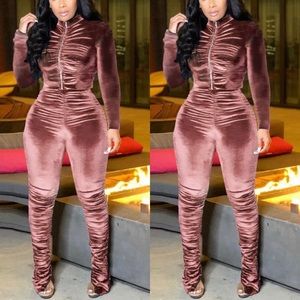 Velour Scrunch Jogger Set